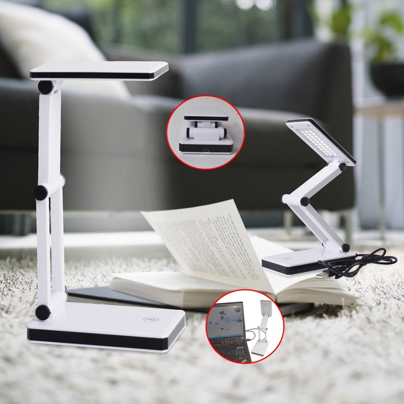 Eaxus® USB LED Schreibtischlampe - Aufklappbar, Edles Design, LED Tischlampe