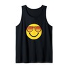 Emoticon Smiling Face With Flames Sunglasses Tank Top