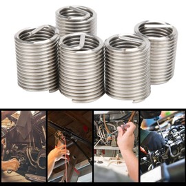 5 PCS Thread Repair Insert, M22 Helicoil Metric Thread Sleeves, Stainless Steel Wire Thread Sheaths with Different Length to Choose for Thread Repair