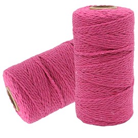 YZSFIRM Bakers Twine Cotton String: 2mm Rose Red Bread Twine String - 656 Feet String for Gift Wrapping