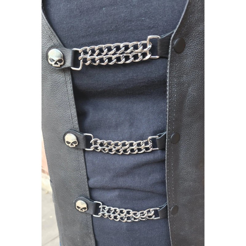 GREMLIN WILLIE G BLACKEYE DOUBLE CHAIN 7" VEST EXTENDER leather