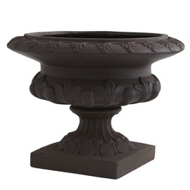 Nearly Natural 12.5in. H Iron-finish Decorative Urn (Indoor/Outdoor) Containers Gray