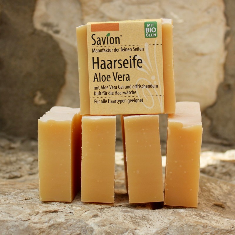 Savion 4+1 Organic Hair Soap Aloe Vera, Vegan, Handmade, Palm