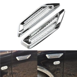TuTuYa Car Side Mesh Vent, Universal Car Air Flow Chrome Fender Side Vent Decor Sticker Accessories,1 Pair