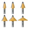 XDENGP 6Pcs Chamfer Router Bits Set 1/2 Inch Shank Carbide