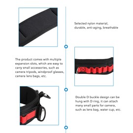 ciciglow Utility Belt, Camera Waist, Nylon Photography Strap with Hook, Double D Duck, Adjustable Camera Holder Belt for Hanging Tripod, Monopod, Camera Bag, Lens Bag