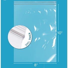 GPI – 8 x 10 pulgadas – Paquete a granel de 100 bolsas de plástico transparente resellables de 2 mil de grosor, agujero para colgar para exhibición, bolsas de polietileno duraderas con cierre superior resellable para almacenamiento, embalaje y envío