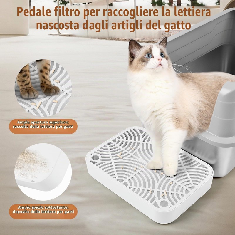 Bartuke Scala in plastica per Gatti, Rampa per lettiera con