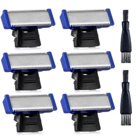 6PCS Shaver Replacement Head Compatible with Micro Touches Solo Trimmer Replacement Blades Solo Razor Blades (6PCS+2 Brushes)