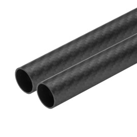 MECCANIXITY 2 Pcs Carbon Fiber Tube 16 x 18 x 330mm Matte Surface Rod 3K Roll Wrapped Pure Carbon Round Tubing for RC Airplane Multicopter