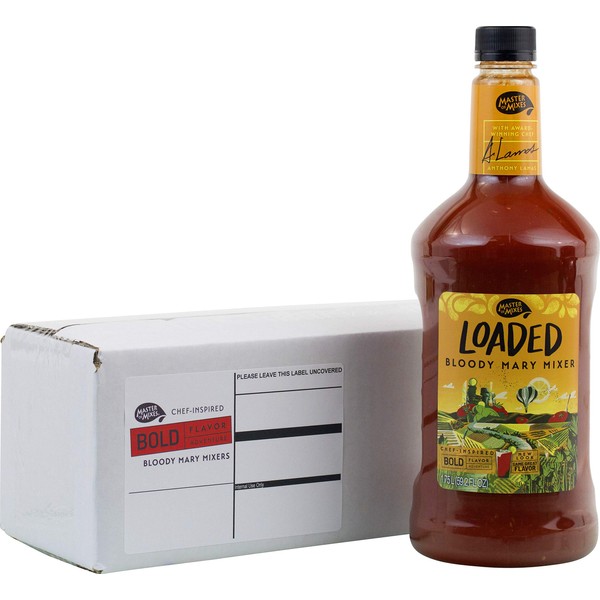 Master of Mixes Loaded Bloody Mary Drink Mix, Ready To Use, 1.75 Liter Bottle (59.2 Fl Oz), Individually Boxed