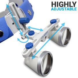 AmSecu Magnifying Binocular Loupes Headband Optic (3.5X Magnification), Working Distance 420mm (16in) with Soft Head Band for Professional Usage