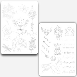 Tiny Tattoo Practice Skin Double-Sided Pre-Stenciled Fine Line Tattoo Practice Sheet Minimalist Tiny Tattoo Pad Meaningful Tiny Tattoos for Tattoo Beginner Training Supplies (4PCS)