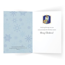 African American Expressions - Embossed Christmas Cards Boxed Set - Christian Seasonal Designs - Set of 15 (5x7) Cards with Foil-Lined Envelopes & Gold Sticker Seals - Angel Nativity