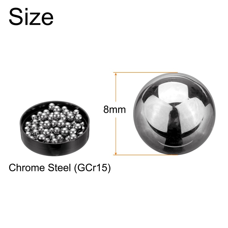 sourcing map 50pcs Chrome Steel Bearing Balls 8mm Precision Balls,