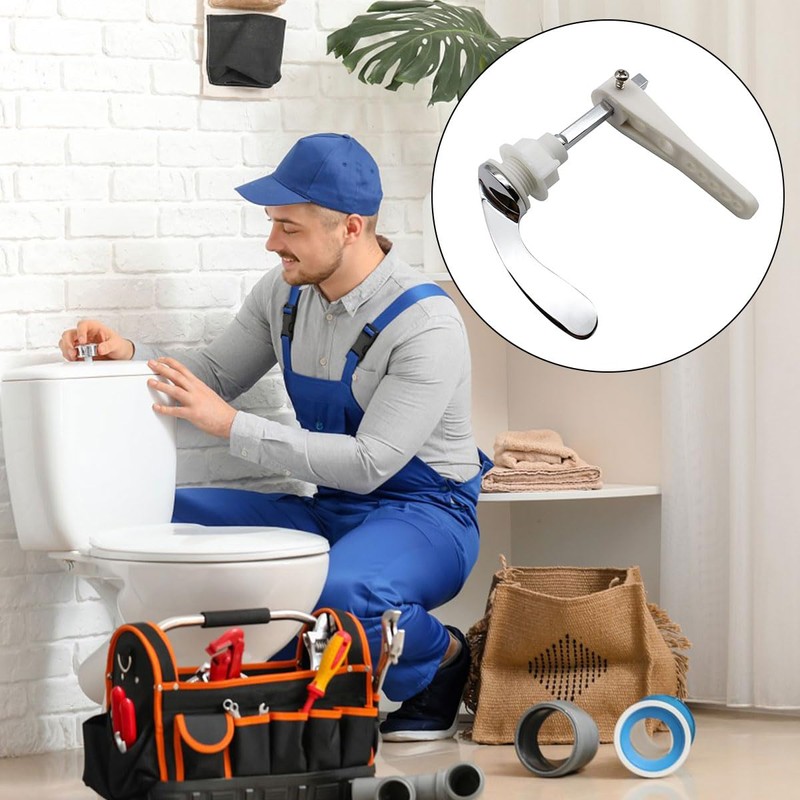 Toilet Flush Handle,Toilet Cistern Lever Flush Handle,Alloy Toilet Cistern Lever
