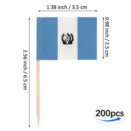 JBCD Guatemala Toothpick Flag Guatemalan Mini Small Cupcake Topper Flags, 200pcs