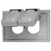 Leviton 4976-GY 1-Gang Duplex Device Wallplate Cover, Weather-Resistant, Thermoplastic, Device Mount, Horizontal, Gray