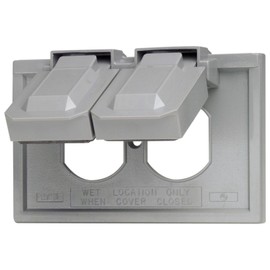 Leviton 4976-GY 1-Gang Duplex Device Wallplate Cover, Weather-Resistant, Thermoplastic, Device Mount, Horizontal, Gray