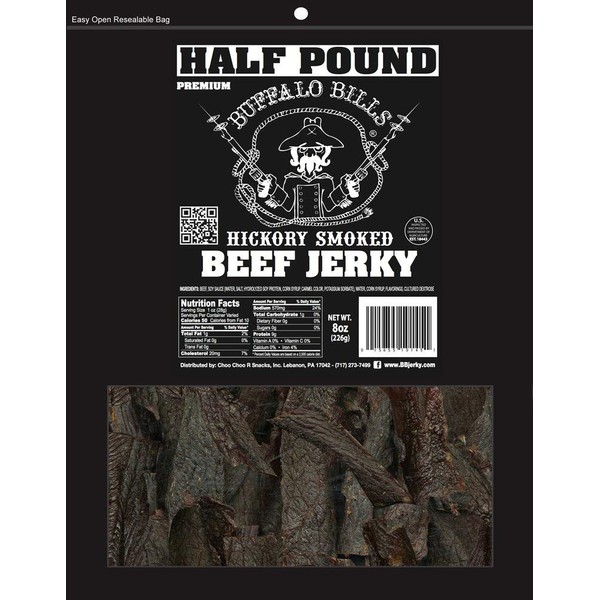 Buffalo Bills 8oz Premium Hickory Beef Jerky Pieces (hickory smoked jerky in random size pieces)