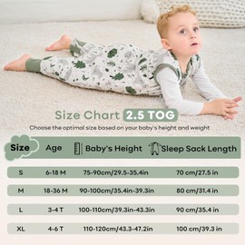 Yoofoss Baby Sleeping Bag Winter with Feet, Cotton, 2.5 TOG Warm Winter Sleeping Bag with Legs, Baby Sleeping Bag, Children's Sleeping Romper 80 cm for Newborns, Boys, Girls, 18-36 Months