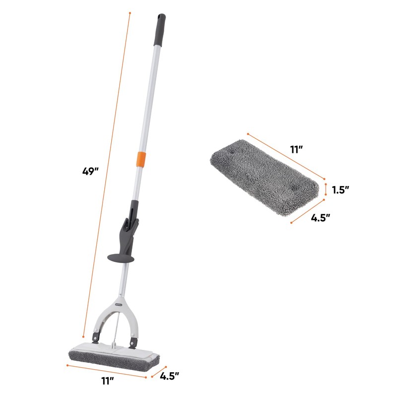 Superio Miracle Microfiber Self-Wringing Flat Mop with Telescopic Handle &