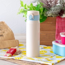 Atlas AROW-500OW Water Bottle, 17.5 fl oz (495 ml), Off White, Ultra Lightweight, Stainless Steel, One Touch Bottle, Vacuum Insulated, Hot or Cold Retention