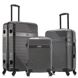 InUSA RESILIENCE Luggage with Spinner Wheels | Spacious Durable Lightweight Hardshell Suitcase, Travel Sets with Handle and Trolley | (20/24/28) 3 Piece Luggage Set | Charcoal