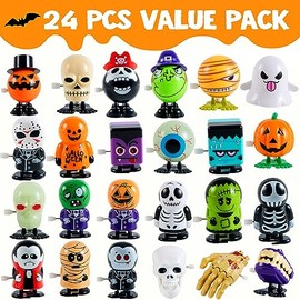 JOYIN 24 Pack Halloween Wind Up Toy Assortments for Halloween Party Favor Goody Bag Filler (24 Pieces Pack)