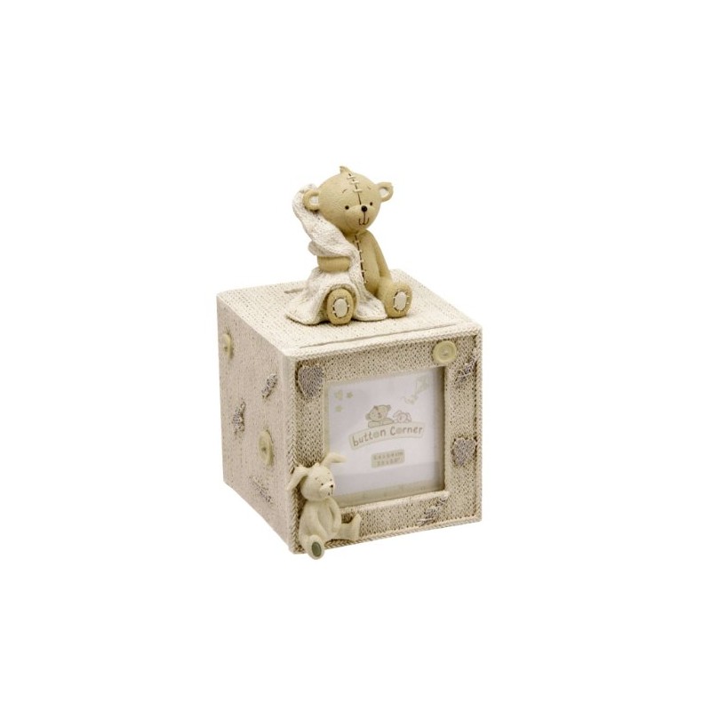 Christening Gifts - Button Corner Teddy Bear Money Box &