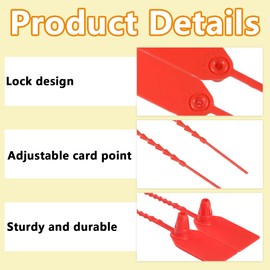 100PCS Plastic Security Tags Anti Tamper Seals Zip Ties Red Plastic Tags Security Tag Remover Ideal for Luggage Shoes and Various Handbags Luggage Packages, Labelled Boxes