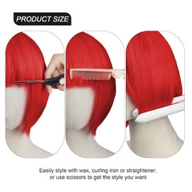 EULAPGOE Bob Wig, Cabaret, Wig Cabaret Page Head Pagen Charleston Wigs for Carnival / Fancy Dress & Theme Party (Red)