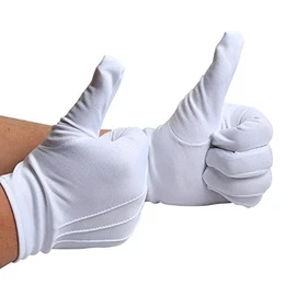 [Set of 10 Pairs] Nylon Gloves, White, Gentleman, Washable, No Slits