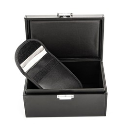 LST Keyless Go Protective Box Car Key with RFID Blocker Faraday Cage and Additional Key Case - Anti-Theft Protection for Vehicle and Private Data - Large Signal Blocker Box Black 19.5 x 12.5 x 9.5 cm