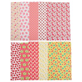DIYEAH DIY Leather Material Set 10 Sheets of Fruit Faux Leather Sheets 20x33cm for Craftmaking and Sewing