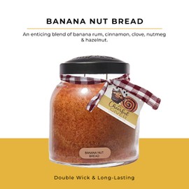 A Cheerful Giver - Banana Nut Bread - 34oz Papa Scented Candle Jar with Lid - Keepers of the Light - 155 Hours of Burn Time, Gift for Women, Brown