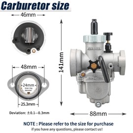 NIBBI PE24mm Carburetor for 140cc-150cc Flange Motorcycle Engine Carburetor with Carb Jets for Dirt Bike Mini Bike YAMAHA KAWASAKI SUZUKI Apollo Dirt Bike Mini Bike TAOTAO Scooter CG150