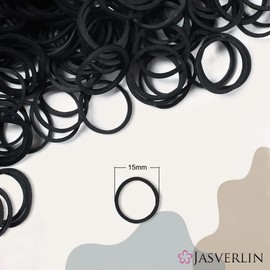 JASVERLIN Black Rubber Bands 1000pcs, Small Baby Hair Ties Ponytail Holder Tiny Hair Elastics Bands for Girls Women 1/2inch