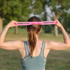 Toddmomy Figure 8 Resistance Band Elastic Pull Rope Silicone Yoga Pull Rope Arm Back Shoulder Stretching Bands 8 Shaped Resistance Band for Women Fitness Training Workout