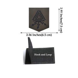 2 PCS AliPlus Viking Valknut Patches IR Infrared Reflective Patches Laser Cut Patches Tactical Morale Patch Hook and Loop(Green)