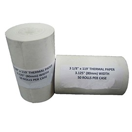 50 Thermal Receipt Paper Rolls, 3-1/8 Inch x 119 Feet