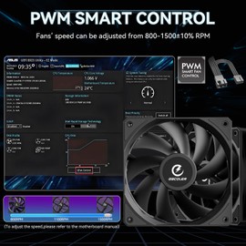 GSCOLER FA120 120mm Case Fan 3 Pack, Quiet PC Cooling Fan with 4-Pin PWM Smart Speed Control, Daisy - Chain Design for Tidy Build, High Airflow for Computer Case, Gaming PC, CPU Cooler, Radiator