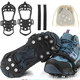 Spikes for Shoes Winter Size 35-47 Shoe Spikes Snow and Ice Spikes Shoes Shoe Claws Non-Slip Shoe Spikes Crampons for Men and Women