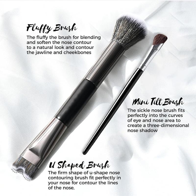 2PCS Nose Contour Brushes, 2-In-1