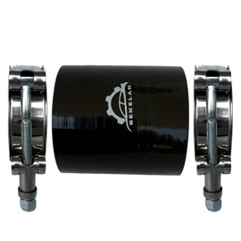 Bekelan 2.5" ID (63mm) High-Temp Straight Silicone Hose Coupler With Stainless T-Bolt Clamp - Heavy Duty 4-Ply Reinforced Design for Automotive Turbo/Intercooler/Intake Piping/Industrial Hydraulic