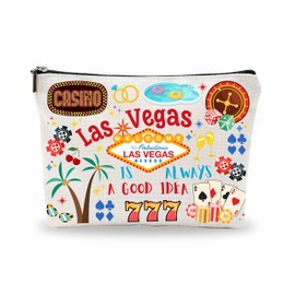 Nuckxy Cosmetic Bags For Women，Las Vegas Is Always a Good Idea, Make Up Bag For Traveling, Women Toiletry Pouch, Small Zipper Storage Bag, Las Vegas Themed Gifts, Women Essentials - D03