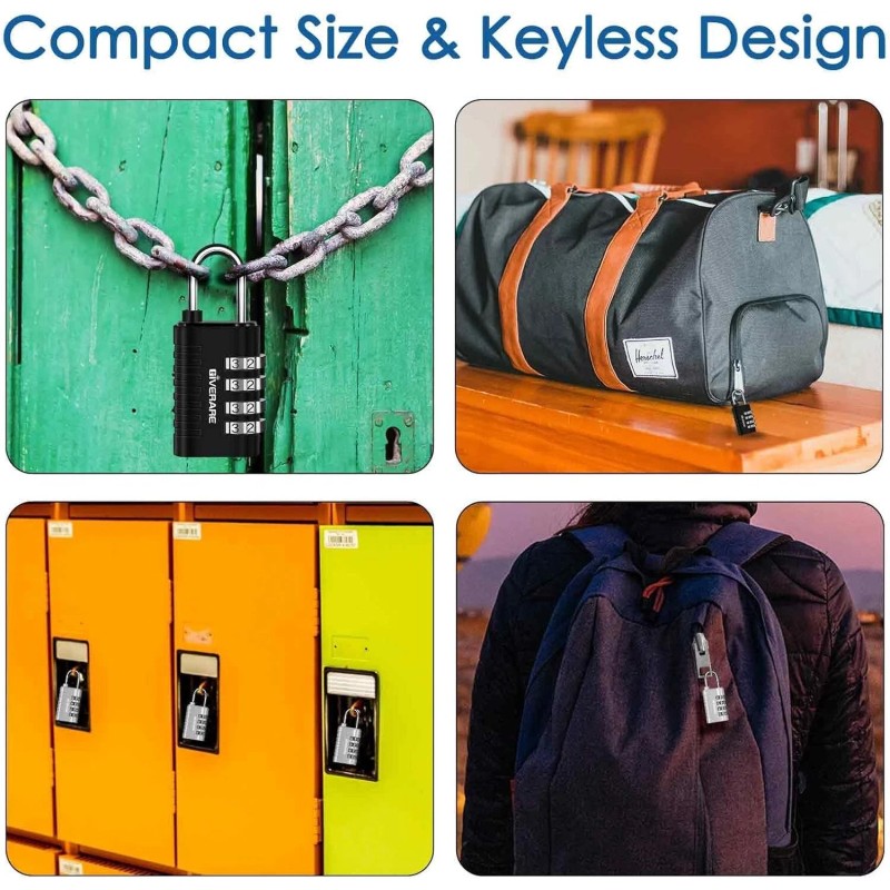 Combination Lock 4Candado Con Combinación Para Valija -Cerraduras de Equipaje