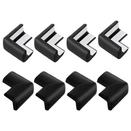 sourcing map Corner Protectors, 8 Pcs Furniture Corner Guards and Edges Safety Bumpers, Soft Rubber Foam Cushions for Fireplace, Table, Stair, Cabinet Edges and Sharp Corners (Black)