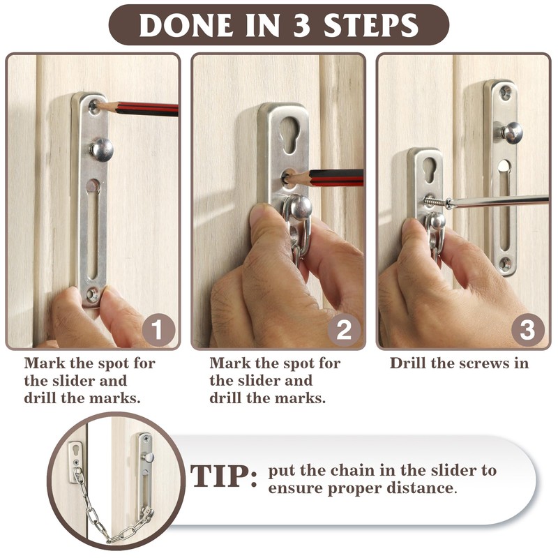 Alise Chain Door Guard Lock,Door Chain Locks with Safety Spring