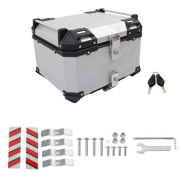 Silscvtt 55L Motorcycle Tour Tail Box with Mounting Plate Lock
